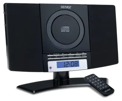 Zdjęcie produktu dla Denver MC-5220 BLACK, Czarny, FM, LCD, Niebieski, Pauza, Play, Powtórz wszystkie, Powtórz jeden, Zatrzymać, Prąd przemienny