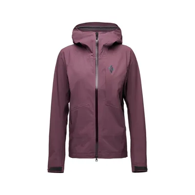 Hardshelljacke "Highline Stretch Shell" von Black Diamond in lila; mit Kapuze und Reißverschluss.