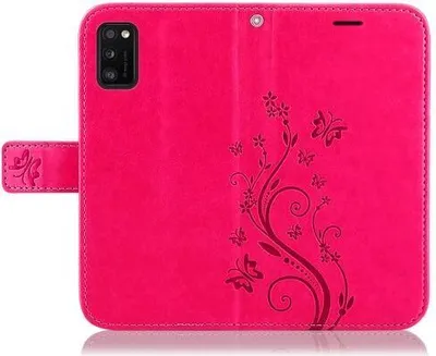 Produktbild von Handy Tasche für Samsung Hülle Handyhülle Blumen Flip Cover Wallet Case Etui Galaxy S7 Pink