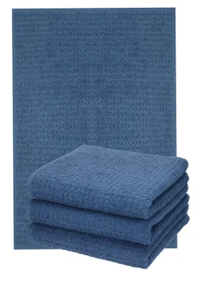 Produktbild von Betz 4tlg Küchenhandtücher Set 40x66 cm 100% Baumwolle Farbe: Blau