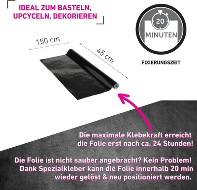 Produktbild von Klebefolie Schwarz - 45x150cm