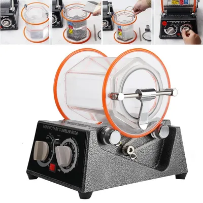 Obrázok produktu pre Leštička na šperky – stolová/bubnová leštička – nastaviteľné otáčky – rotujúci bubon – 220 V – 4,75 kg – pre domácich majstrov