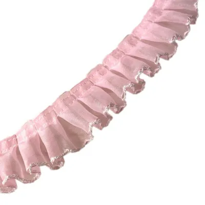 Image de Bande de dentelle 4 cm de large - Bordure décorative en volants - Bande de dentelle - Décoration pour travaux de couture - Mariage - Fête - Soie polyester - Bande décorative