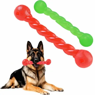 Produktbild von Kauspielzeug aus Gummi für Hunde, spiralförmig, 2 Stück, zur Zahnreinigung