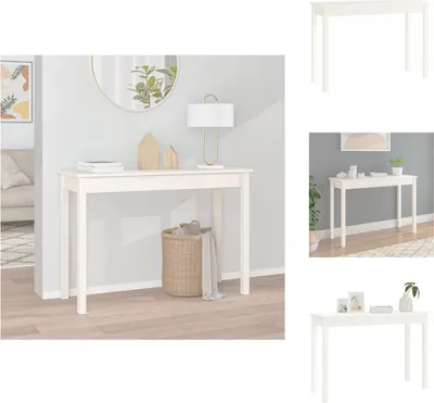 Obrázek produktu pro vidaXL Konzolový stolek bílý 110x40x75 cm z masivního borovicového dřeva - Odkládací stolky