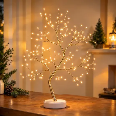 Produktbild von 108 LED DIY Baumlampe mit Touch-Schalter, USB/Batteriebetrieben, Warmweißes Weihnachtslicht, Bonsai Baum Lampe, Sonstige Weihnachtsdekorationen