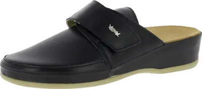 Produktbild von Vital 422.0604M Damen Hausschuhe mit Wechselfussbett aus Leder und griffiger TPU Laufsohle Nappa Schwarz EU 41