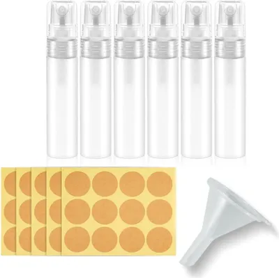 Produktbild von 6 Stück kleine Sprühflasche mit Aufkleber Trichter,leere Sprühflasche