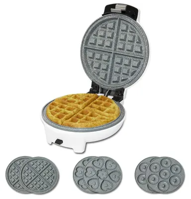 3-in-1 Waffeleisen, 700 W, Steinbeschichtung, wechselbare Platten