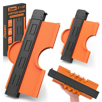 Image de 2 pièces : gabarit de contour, modèles de 15,2 cm et 25,4 cm, pour copier des profils