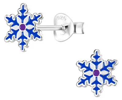 Produktbild von Ohrstecker Weihnachten: Ohrringe Silber 925 für Kinder & Damen Schneeflocke (Snowflake)