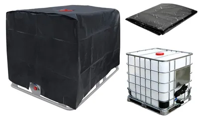 Image de Couverture de réservoir IBC, 1000 litres, noire, en tissu Oxford 210D, résistante aux UV et imperméable
