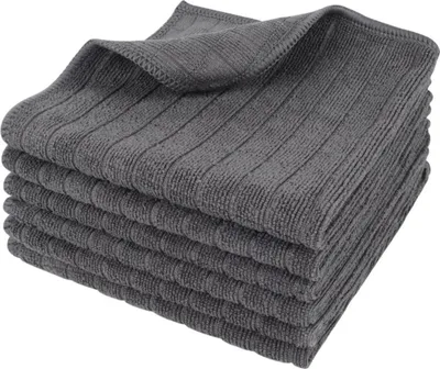 Obrázek produktu pro Utěrky z mikrovlákna šedé 6ks 30x30cm - absorpční utěrky do kuchyně a domácnosti