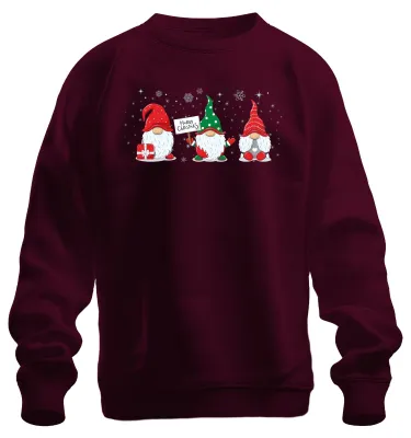 Zdjęcie produktu dla Wesołych Świąt Gnome Elf Gnome - Prezent Świąteczny Świąteczny Uni Sweter Świąteczny, Bordowy, S