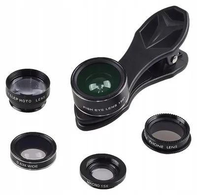 Produktbild von Apexel APL-DG5H 5-in-1 Handy-Objektiv-Set mit Tasche