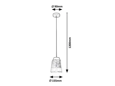 Zdjęcie produktu dla Lampa wisząca z kloszem E27 1x60W kolor czarny matowy 3543 Zenaida Rabalux