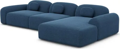 Produktbild von Strukturstoff L-Form Sofa Nuvia Dunkelblau Rechts