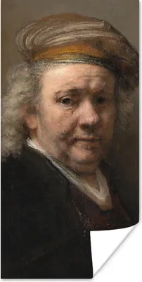 Produktbild von MuchoWow® Poster Selbstbildnis - Gemälde von Rembrandt van Rijn 80x160 cm - Kinderzimmer