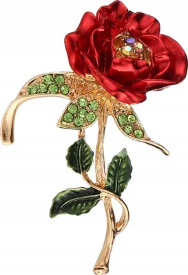 Produktbild von Rosenbrosche in Goldfarbe BLUME mit Zirkonia