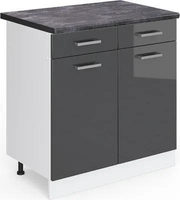 Zdjęcie produktu dla Szafka dolna do kuchni Vicco R-Line Antracyt wysoki połysk 80 cm , BP Antracyt, Model 46239