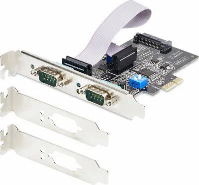 Productafbeelding van PCIe-kaart met 2 seriële poorten, RS232/422/485