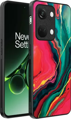 Produktbild von Smartphonica Telefon Fall geeignet für OnePlus Nord 3 mit roten grünen Marmor Print - TPU Backcover Fall rot grün Marmor Design