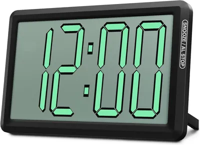 Digitaler Wecker, dimmbares LED-/LCD-Display, 12/24 h, schwarz-grün