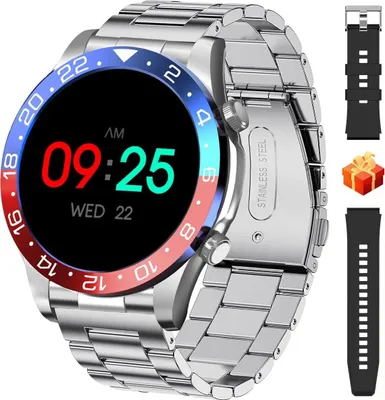 Produktbild von Smartwatch Herren 1,43 Zoll AMOLED Anruf Bluetooth Fitness Tracker IP68 Wasserdicht Herzfrequenzmonitor Schlafmonitor Uhr für Android iOS