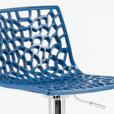 Produktbild von Barhocker mit Fußstütze Hoch Drehbar Höhenverstellbar für Küche Bar Grand Soleil Spider - Blau
