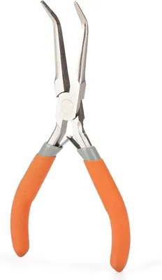 Productafbeelding van Visgraattang - Pincet Gebogen Neus - Vis Graten Verwijderen - Nauwkeurige Scherpe Punt - 6 Inch - Oranje