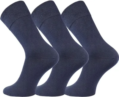 Produktbild von FussFreunde 6 Paar Baumwoll-Socken mit breitem Komfort Piqué-Bund, Marine, Größe 39-42