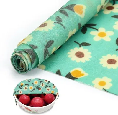 Produktbild von Bienenwachstücher Rolle, 100 cm x 33 cm - Wiederverwendbare Bienenwachstücher - Extra große Größe - Ideal für Brot und zum Abdecken von Schüsseln