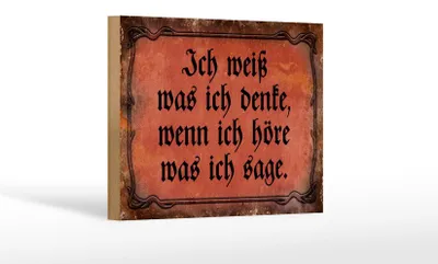 Produktbild von Holzschild Spruch 18x12cm ich weiß was ich denke wenn