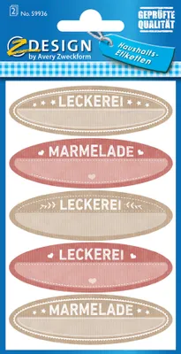 Produktbild von AVERY Zweckform ZDesign HOME Haushaltsetiketten "Leckerei" 2 Blatt à 5 Etiketten