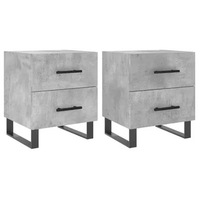 Produktbild von Nachttische 2 Stk. Betongrau 40x35x47,5 cm Holzwerkstoff