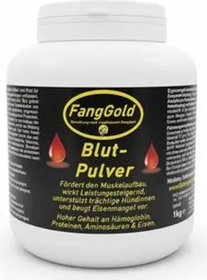 Produktbild von Blutpulver für Hunde und Katzen, 100% Rinderblut, fördert Muskelaufbau, beugt Eisenmangel vor, 1 kg