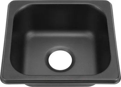 Productafbeelding van Famanu RVS spoelbak - Inbouwmodel - Gemakkelijk te reinigen - Zwart - Spoelbak voor barbereiding - 16 inch afvoeropening - Geschikt voor campers
