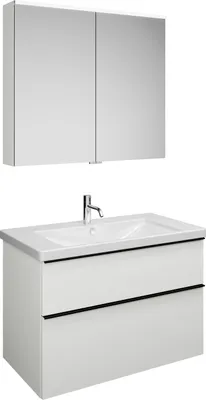 Image de Set burgbad Eqio, composé d'une armoire de toilette, d'un lavabo en céramique et d'un meuble sous-lavabo, largeur 930mm, SFAN093F2009C0001G0252