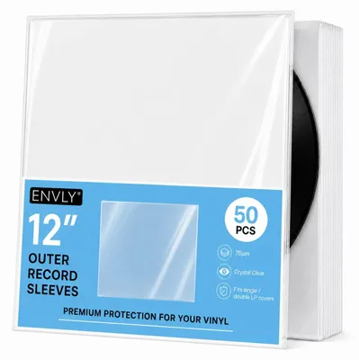 Immagine prodotto di Copertine protettive per dischi in vinile - 50 pezzi per LP da 12 pollici, custodie trasparenti in vinile
