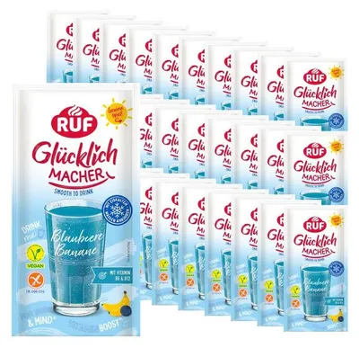 Produktbild von RUF Monats-Vorrat Glücklichmacher Smooth to Drink Blaubeere Banane (30 Stück)