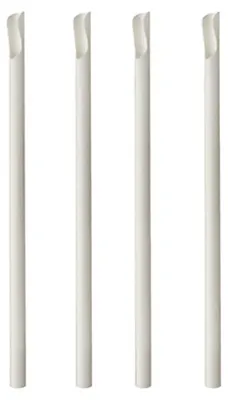 Image de Papstar pailles en papier avec cuillère pure Ø 8 mm 20 cm blanc 100 pièces