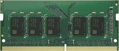 A single computer memory module (RAM stick) is shown against a green background.