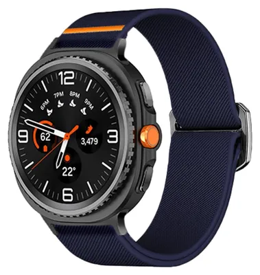 Obrázok produktu pre Elastický nylonový športový remienok pre Samsung Galaxy Watch 8 / 8 Classic s modrým posuvným zapínaním