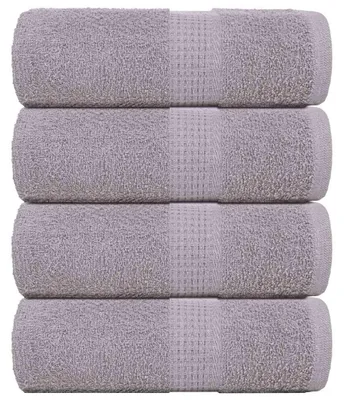 Image de vidaXL Serviettes pour invités FROGN, lot de 4, gris, 30 x 50 cm, 360 g/m²