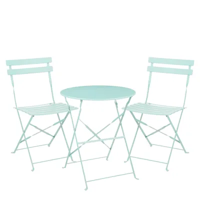 Produktbild von Mica Decorations Laurence Bistro-Set – 3er Set – Metall – Hellgrün