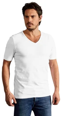 Image de Promodoro - T-shirt à col en V pour homme LT2748 (L) (blanc)