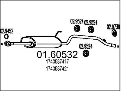 Produktbild von MTS 01.60532 Endschalldämpfer für DAIHATSU TERIOS (J1) Auspuff
