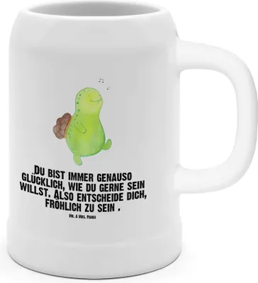Produktbild von Mr. & Mrs. Panda Krug Schildkröte Pfeifen - Weiß - Geschenk, Depression, Seidel, Bierbecher, Tonkrug, Schildkröten, Bier, Humpen