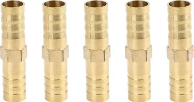 Produktbild von 5 Stück Messing Widerhaken Schlauch Gerade Anschluss für Luft, Wasser, Gas, Öl 10mm