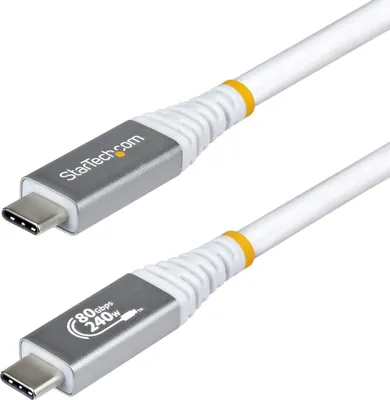 Produktbild von STARTECH.COM 1m USB4 Kabel 80Gbps USB-IF-es USB-C Ladekabel 240W 8K 120Hz-4K 240Hz DP2.1monitorkabel Thunderbolt 4 Weiss